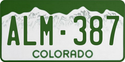 CO license plate ALM387
