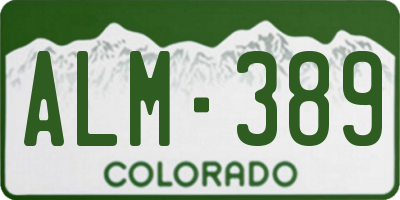 CO license plate ALM389