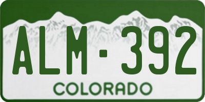 CO license plate ALM392