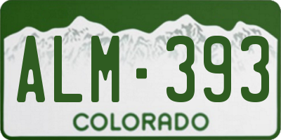 CO license plate ALM393