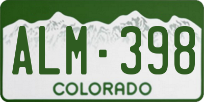 CO license plate ALM398