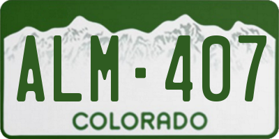 CO license plate ALM407