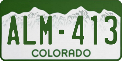 CO license plate ALM413