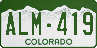 CO license plate ALM419