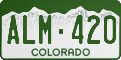 CO license plate ALM420