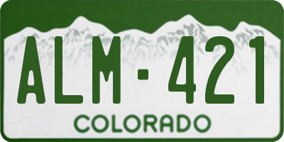 CO license plate ALM421