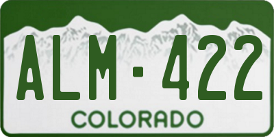 CO license plate ALM422