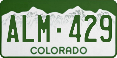 CO license plate ALM429