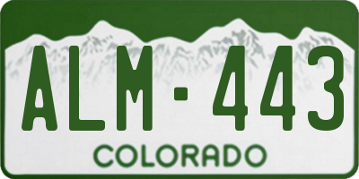 CO license plate ALM443