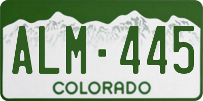 CO license plate ALM445
