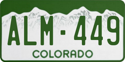 CO license plate ALM449