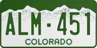 CO license plate ALM451