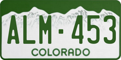 CO license plate ALM453