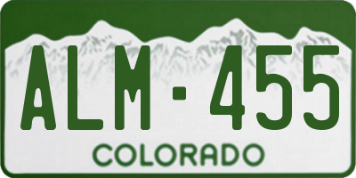 CO license plate ALM455