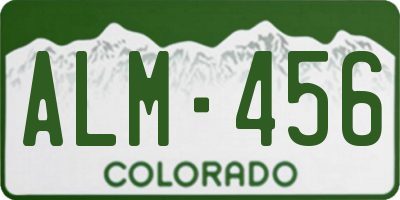 CO license plate ALM456