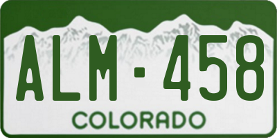 CO license plate ALM458