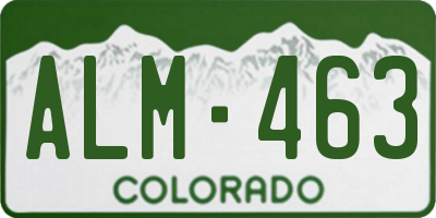 CO license plate ALM463
