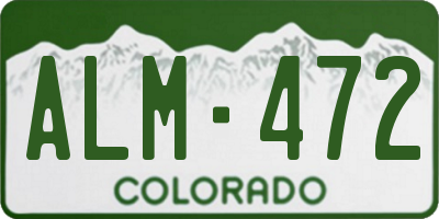 CO license plate ALM472