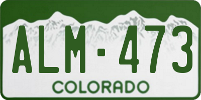 CO license plate ALM473
