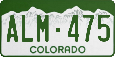 CO license plate ALM475