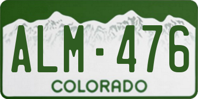 CO license plate ALM476