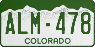 CO license plate ALM478