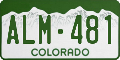 CO license plate ALM481