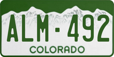 CO license plate ALM492