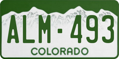 CO license plate ALM493