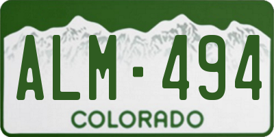 CO license plate ALM494