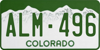 CO license plate ALM496