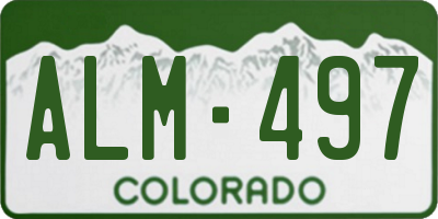 CO license plate ALM497