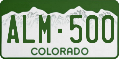 CO license plate ALM500