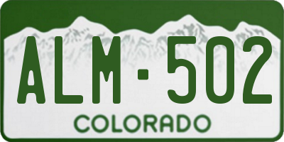 CO license plate ALM502