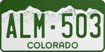 CO license plate ALM503