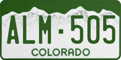 CO license plate ALM505