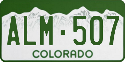 CO license plate ALM507
