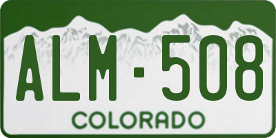 CO license plate ALM508