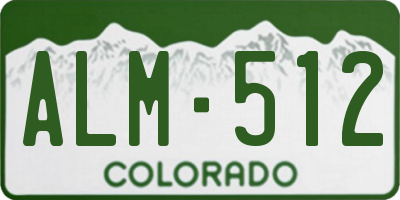 CO license plate ALM512