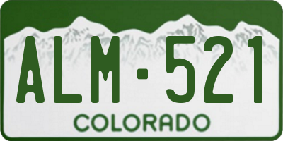 CO license plate ALM521