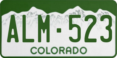 CO license plate ALM523