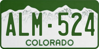 CO license plate ALM524