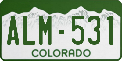 CO license plate ALM531