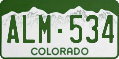 CO license plate ALM534