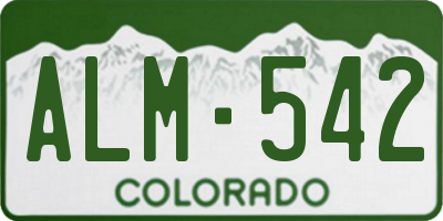 CO license plate ALM542