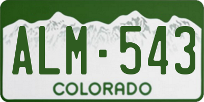 CO license plate ALM543