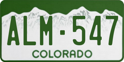 CO license plate ALM547