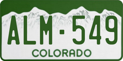 CO license plate ALM549