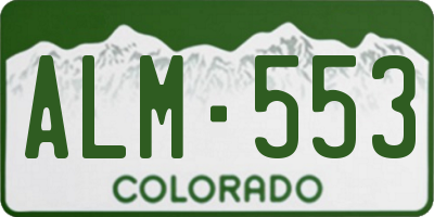 CO license plate ALM553