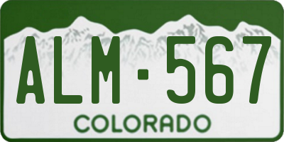CO license plate ALM567